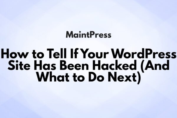 Warning symbol on a WordPress dashboard showing signs of a hacked website